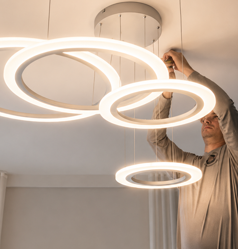 8 Pendant light installation in a Miami Beach apartment by a professional electrician.