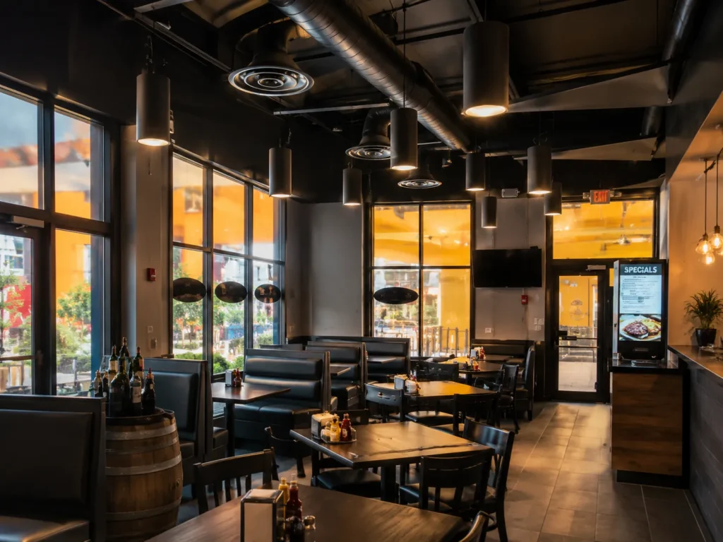 lighting installation in a commercial property