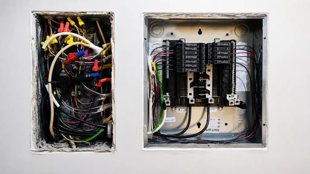 panel and dedicated circuits Newly upgraded electrical panel designed to improve capacity, safety, and code compliance.