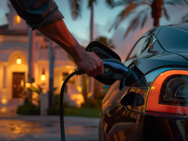 charging an electrical car at home with EV Charger service in Miami