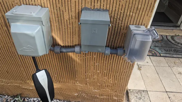 outdoor electric EV charger installation, safe and reliable for rains and moisture